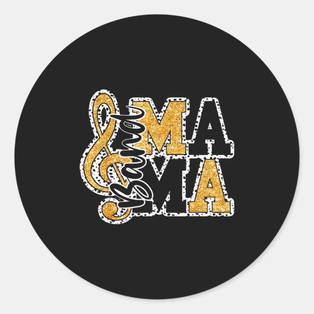 Sticker Rond Band Mom Life Mother's Day Band Mama Marching Band (Devant)