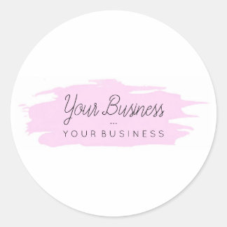 Sticker Rond Bande de base Logo personnalisé 1 rose