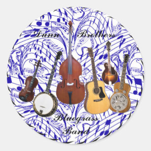 STICKER ROND BANDE DE BLUEGRASS* -STICKER
