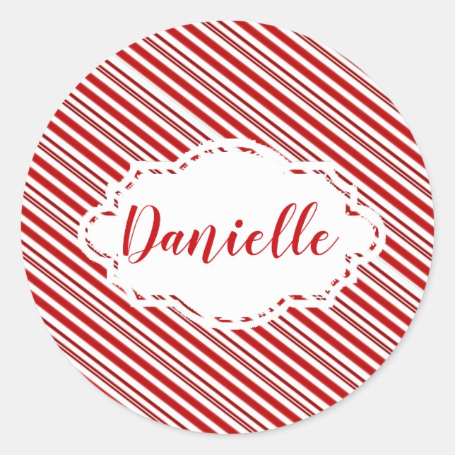 Sticker Rond Bande de bonbons de menthe à la menthe personnalis (Devant)