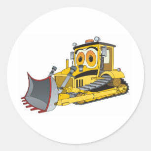 Sticker Rond Bande dessinée de bouteur