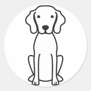 Sticker Rond Bande dessinée de chien de Vizsla