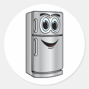 Sticker Rond Bande dessinée de réfrigérateur d'acier inoxyda