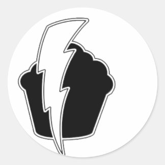 Sticker Rond Bande dessinée Lightning Cupcake