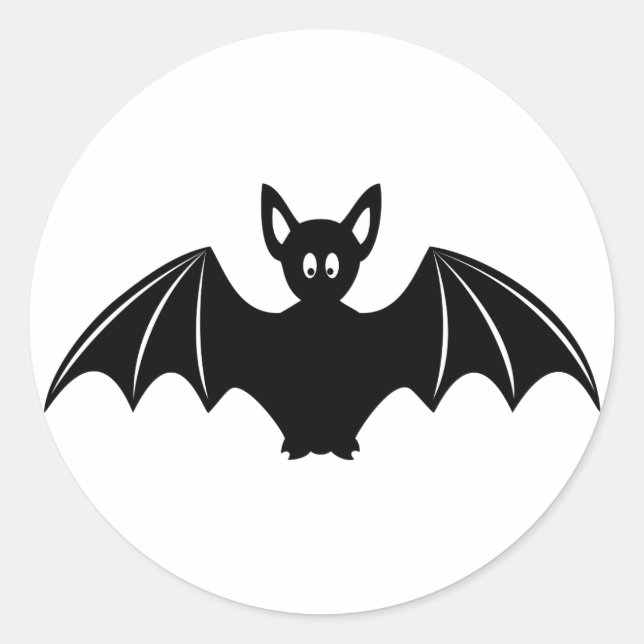 Sticker Rond Bande dessinée mignonne de chauve-souris de (Devant)