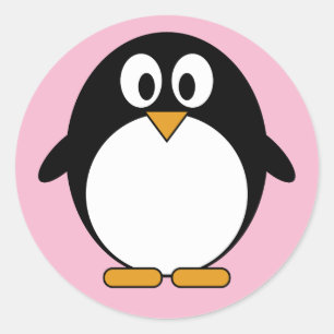 Sticker Rond Bande dessinée mignonne de Kawaii de pingouin