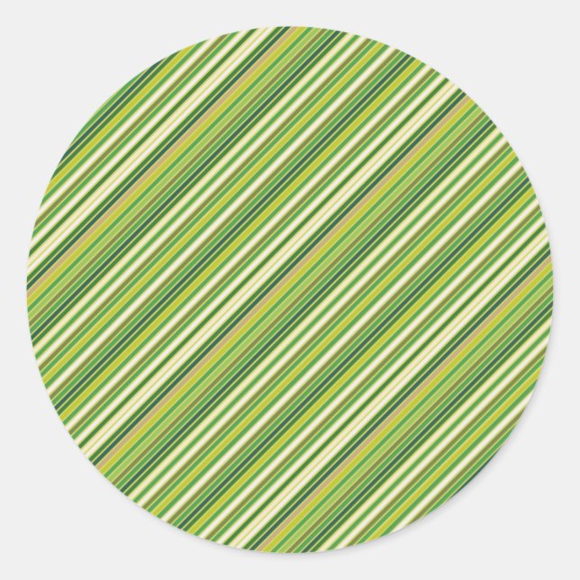 Sticker Rond Bande diagonale blanche en or vert (Devant)