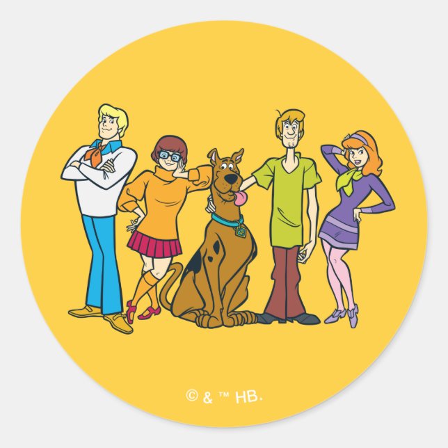 Sticker Rond Bande entière 14 Mystery Inc (Devant)