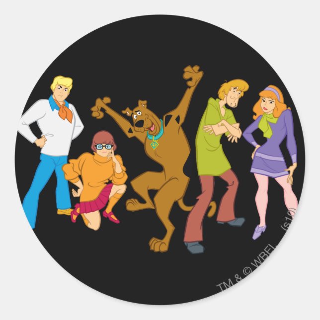 Sticker Rond Bande entière 16 Mystery Inc (Devant)