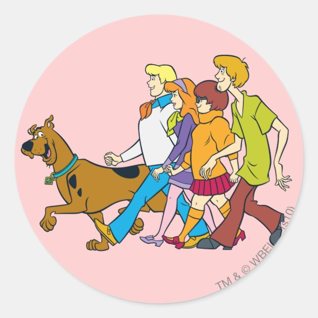 Sticker Rond Bande entière 18 Mystery Inc (Devant)