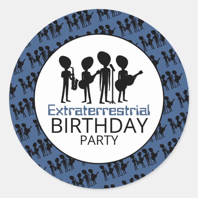 Sticker Rond Bande extraterrestre, Anniversaire (Devant)