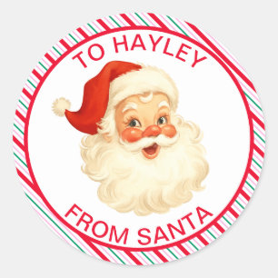 Sticker Rond Bande Festive Du Cadeau Père Noël