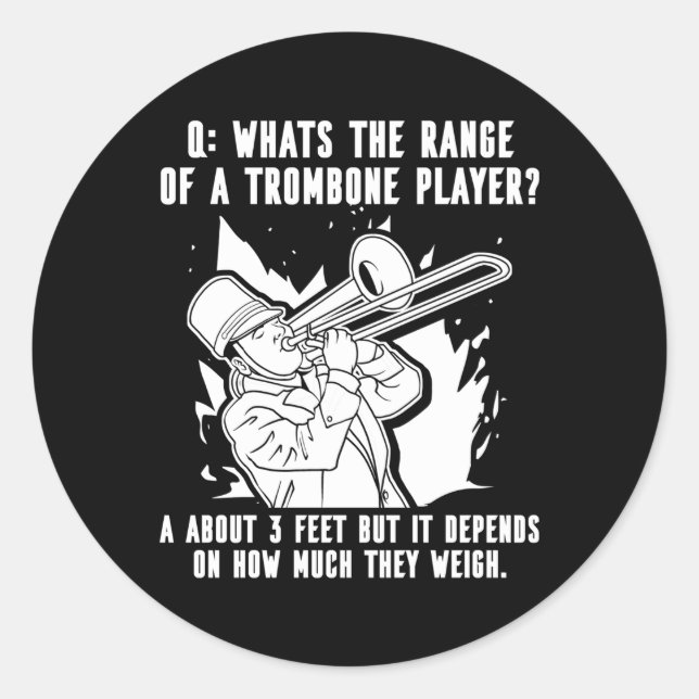 Sticker Rond Bande Marche Trombone Marching Bande Trombone (Devant)