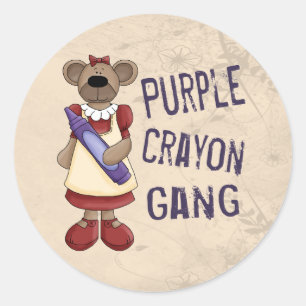Sticker Rond Bande pourpre de crayon