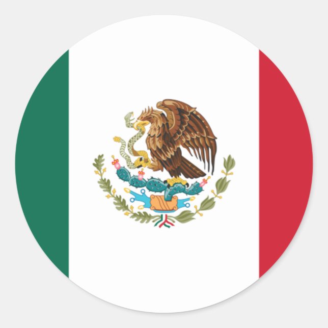 Sticker Rond Bandera de México - Drapeau du Mexique - Drapeau d (Devant)