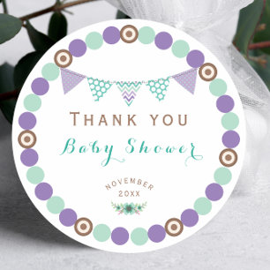 Sticker Rond Banderole de guirlande de Baby Shower charmante Me