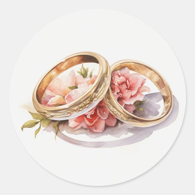 Sticker Rond Bandes de Mariages vintages (Devant)