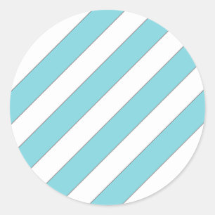 Sticker Rond bandes diagonales bleu clair
