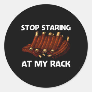 Sticker Rond Bandes Grillées Drôle Pour Hommes Femmes Grillades