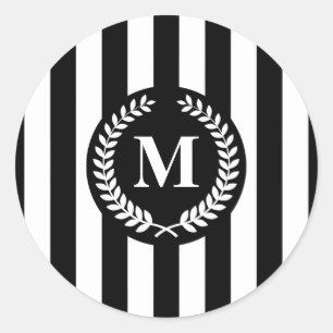 Sticker Rond Bandes noires et blanches