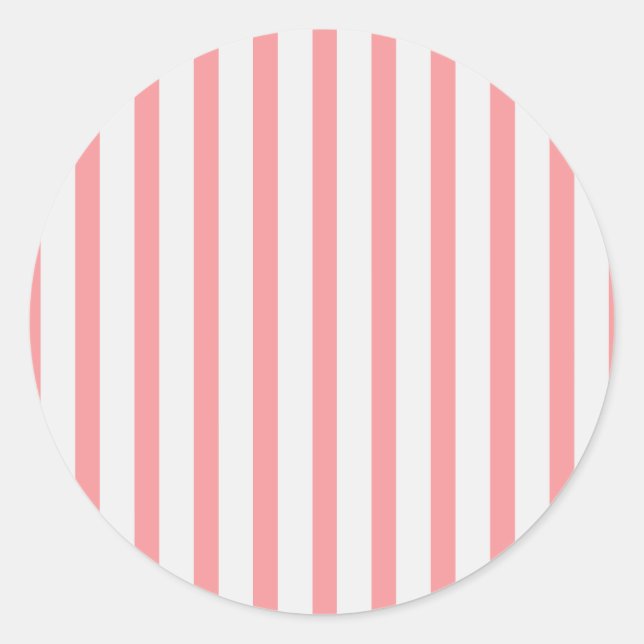 Sticker Rond Bandes rose et blanc (Devant)