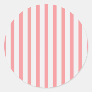 Sticker Rond Bandes rose et blanc