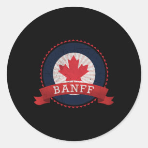 Sticker Rond Banff Alberta Montagnes canadiennes du Canada