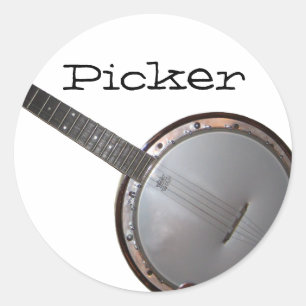 Sticker Rond Banjo Picker