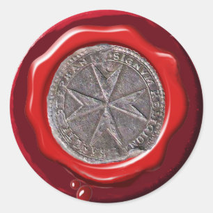 Sticker Rond Bannière de la Marine Toscane Medici RED WAX SEAL