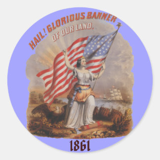 Sticker Rond Bannière glorieuse ! -Autocollant