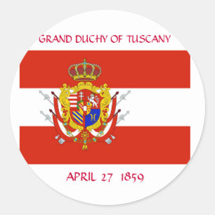 Sticker Rond Bannière rouge blanc Grand-Duché de Toscane