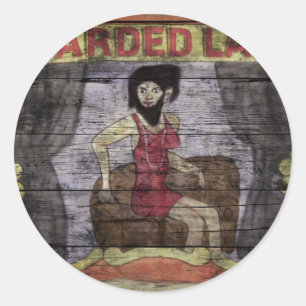Sticker Rond Bannière Vintage Lady