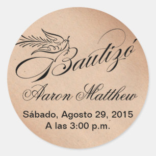 Sticker Rond Baptême Bautizo customisé