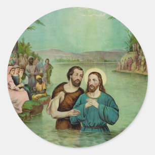 Sticker Rond Baptême de Jésus-Christ