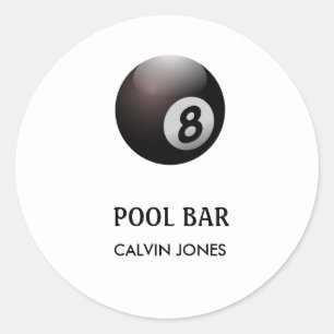 Sticker Rond Bar de piscine à huit boules blanc