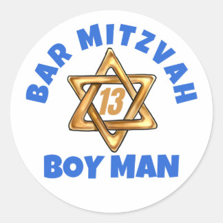 Sticker Rond Bar Mitzvah Etoile moderne de David