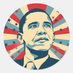 Sticker Rond Barack Obama