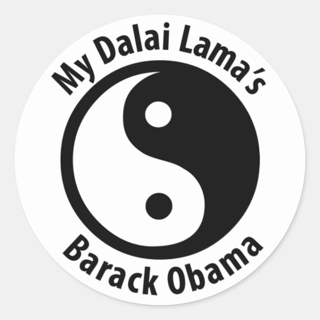 Sticker Rond Barack Obama de mon Dalaï Lama (Devant)