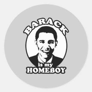 Sticker Rond Barack Obama est mon homeboy