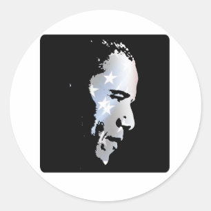 Sticker Rond Barack Obama Face