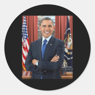 Sticker Rond Barack Obama Photo 44ème Président Potus Patriotic
