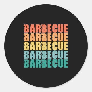 Sticker Rond Barbecue Barbecue Grill Retro Fumer moi
