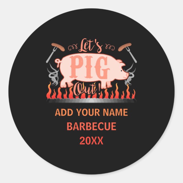 Sticker Rond Barbecue Bbq Funny G Grill Competition  (Devant)