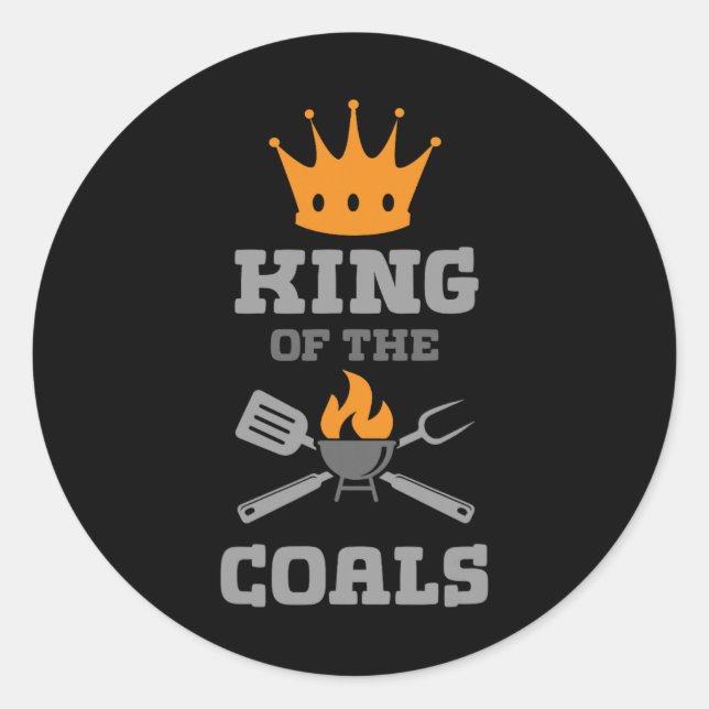Sticker Rond Barbecue Roi Du Charbon Grill Grill Viande Barbecu (Devant)