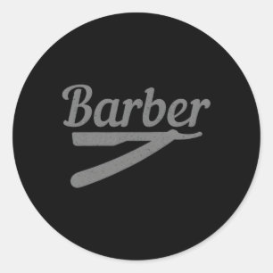 Sticker Rond Barber Coiffeur Coiffeur Beard Barb