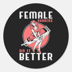 Sticker Rond Barber Hair Styliste Coiffeur Ciseaux de cheveux C