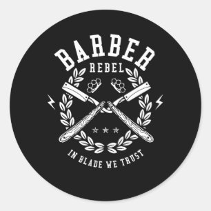 Sticker Rond Barber Rebel