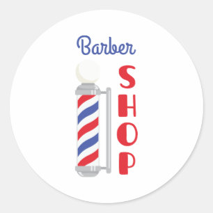 Sticker Rond Barber Shop