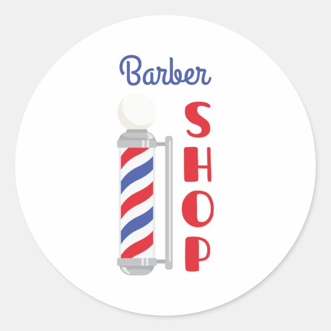 Sticker Rond Barber Shop (Devant)