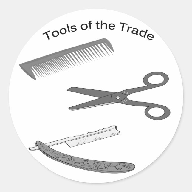 Sticker Rond Barber Tools (Devant)